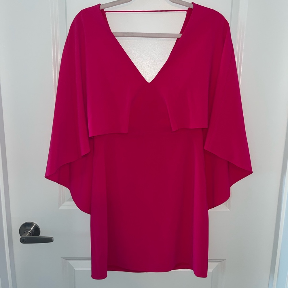 New HALSTON Pink Cape Dress